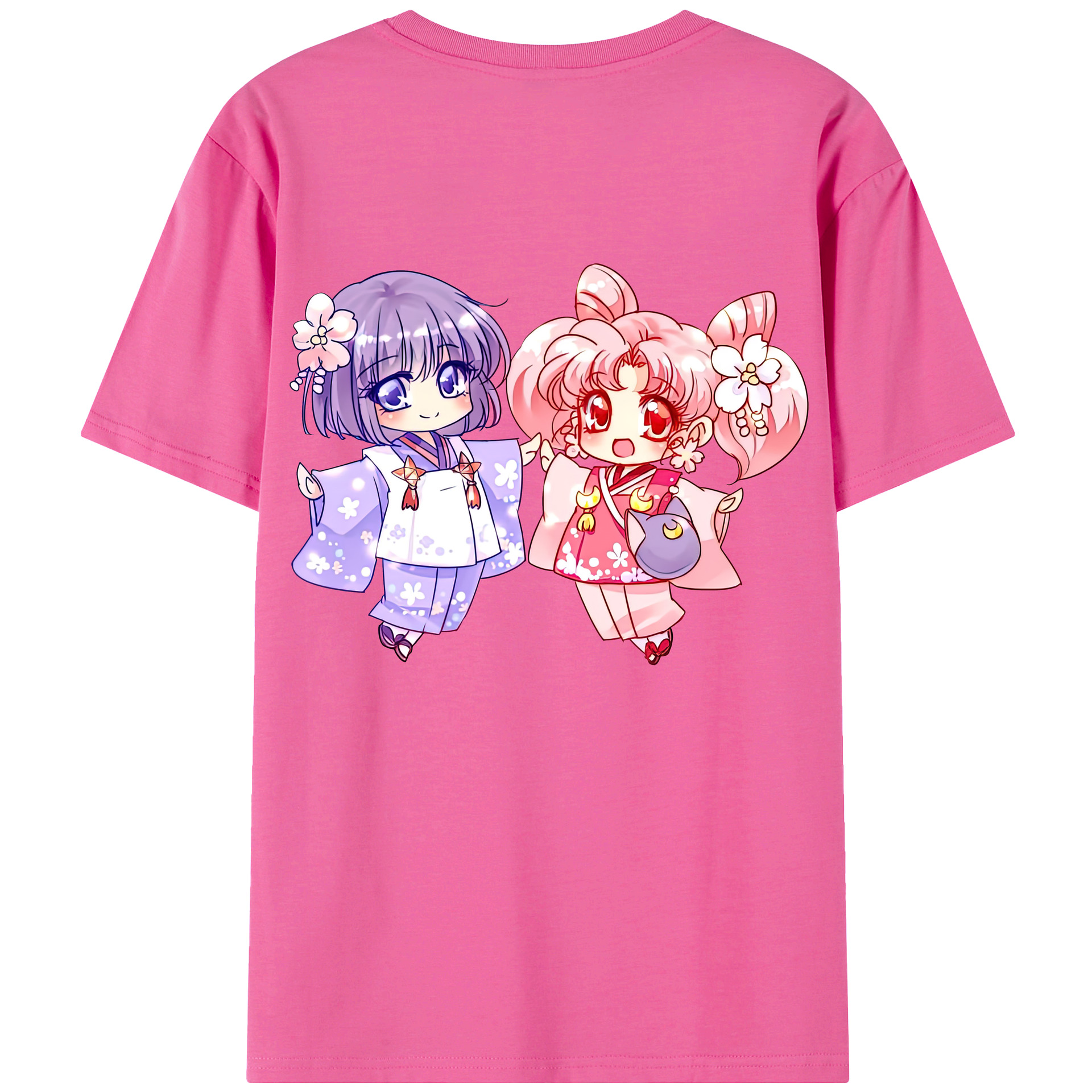 （画像用） 美少女戦士セーラームーン ちびうさ Sailor Moon Chibiusa Tsukino Usagi Small Lady Serenity レディース半袖Tシャツ(バックプリント)
